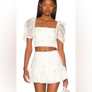 Amanda Uprichard X Revolve Matching Set S/M Willis Top Gabbie Skort coquette